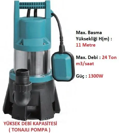 MOMENTUM PQB-1300W 1.5hp 220v Plastik Gövdeli Kirli Su Dalgıç Pompa