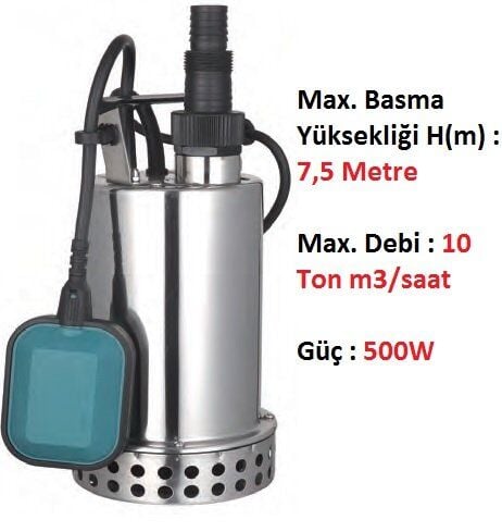 MOMENTUM PKS-550S 0,55hp 220v Paslanmaz Gövdeli Dalgıç Pompa