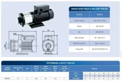 ALARKO SRM 306 - 1.5 HP 220V YATAY PASLANMAZ ÇELİK KADEMELİ SANTRİFÜJ POMPA