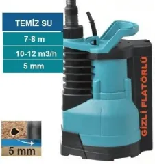 MOMENTUM PKS-400LW -400W-220V- PLASTİK GÖVDELİ İÇTEN FLATÖRLÜ TEMİZ/KİRLİ SU DALGIÇ DRENAJ POMPASI (SENSÖRLÜ)