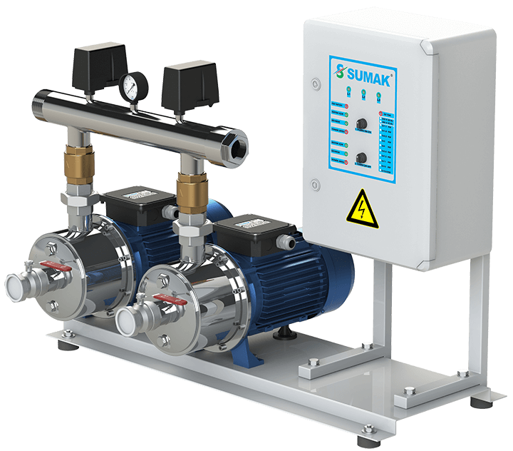 Sumak SMINOX12B 220/2T Emişli Paslanmaz Kademeli Hidrofor 7 Kat 28 Daire