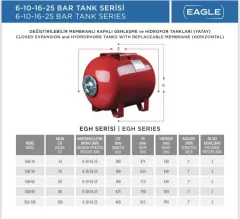 Eagle 100 LT Yatay Genleşme Tankı - 10 Bar