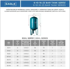 Eagle 300 LT Dikey Genleşme Tankı - 10 Bar