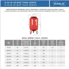 Eagle 500 LT Dikey Genleşme Tankı - 10 Bar