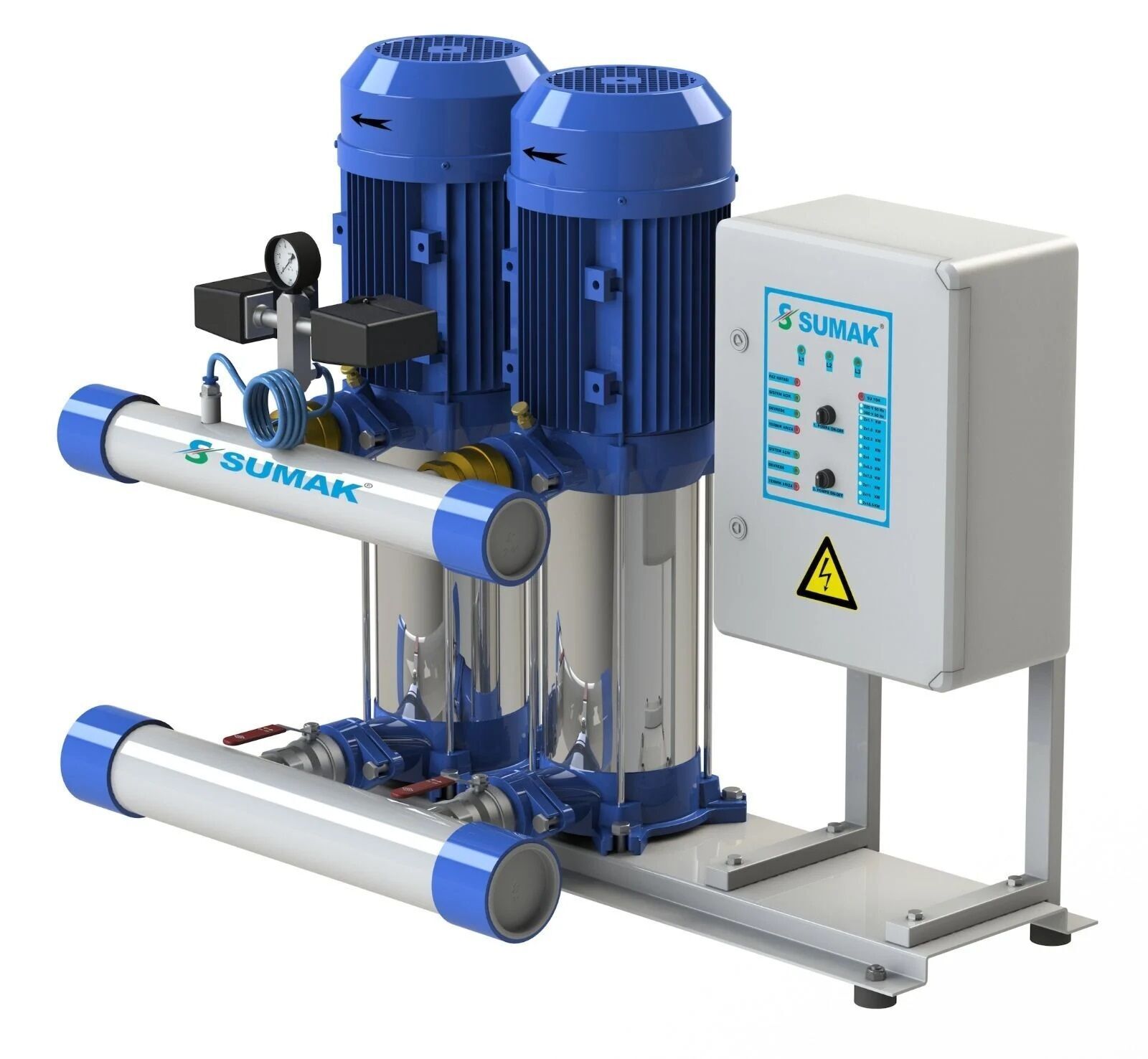 Sumak SHT6B 100/6 İki Pom. Hidrofor 2x1 HP 6 Kat 24 Daire - 380V