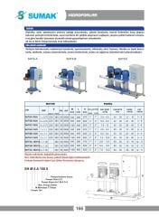 Sumak SHT6C 180/10 Üç Pom. Hidrofor 3x1.8 HP 8 Kat 48 Daire - 380V