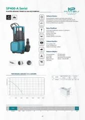 Kaysu SP400-A Plastik Gövdeli temiz Su Dalgıç Pompası 0.55 HP