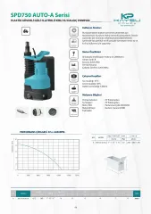 Kaysu SPD750 Auto-A Plastik Gövdeli Gizli Flatörlü Kirli Su Dalgıç Pompası 1 HP