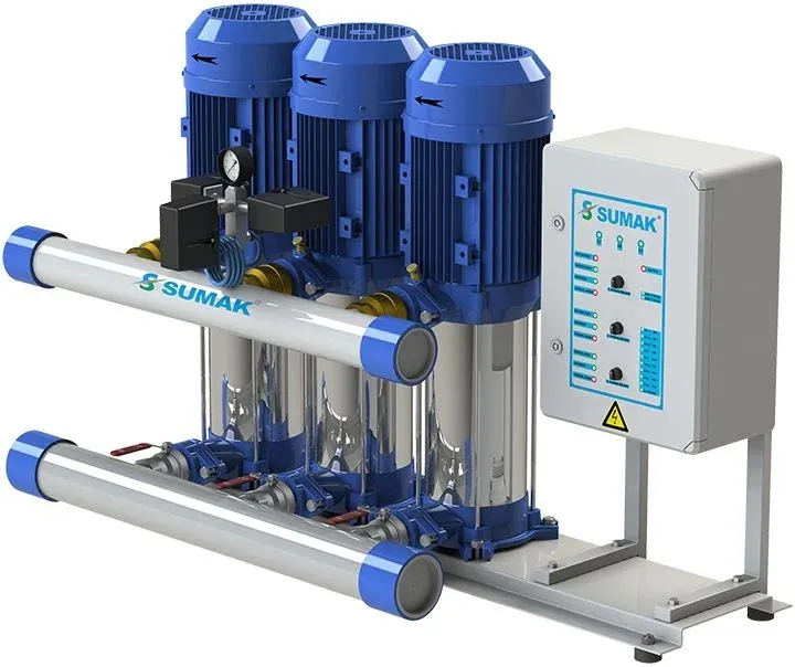 Sumak SHT12 C 220/4 Düşey Milli Kademeli Üç Pompalı Hidrofor 9 KAT 70 DAİRE