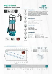 Kaysu WQD-D Döküm Gövdeli Kirli Su Pompası 1.5 HP