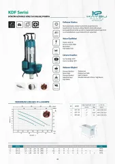 Kaysu KDF Döküm Gövdeli Kirli Su Dalgıç Pompası 1 HP