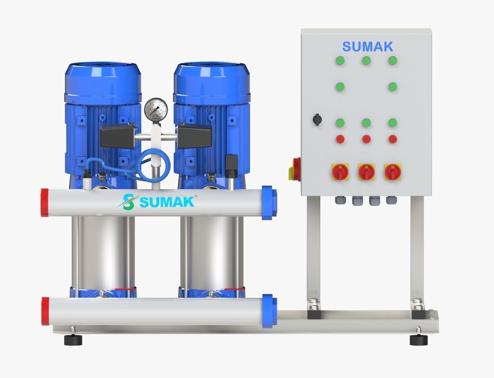 Sumak SHT 16B 750/6 PFK İki Pom. Frekans Kon. Hidrofor 2x7.5 HP 17 Kat 128 Daire - 380V