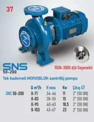 Star Pompa SNS (50-200) 3000 d/d 15 Kw Tek Kademeli Monoblok Santrifüj Pompa
