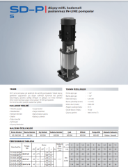 Star Pompa SD-P 5/7 T 1,1 KW 380V IN-LINE Paslanmaz Çark+Difüzörlü Döküm Gövdeli Pompa