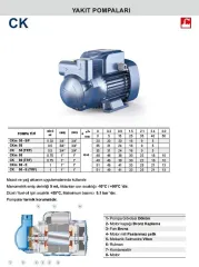 Pedrollo CKm 80 0.75Hp 220V Yakıt Pompası (Mazot ve Yağ Aktarım Pompası)
