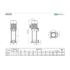 Star Pompa SD 80/8 T 1,1 KW 380 V Düşey Milli Çok Kademeli Pompa