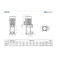 Star Pompa SD 90/6 T 2,2 KW 380 V Düşey Milli Çok Kademeli Pompa
