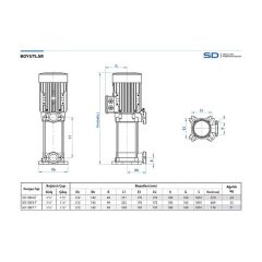 Star Pompa SD 100/9 T 7,5 KW 380 V Düşey Milli Çok Kademeli Pompa