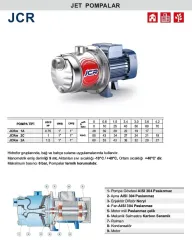 PEDROLLO JCRm 2A 1.5HP 220V PASLANMAZ GÖVDELİ JET POMPA