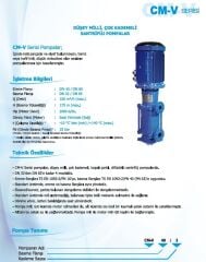 Norm CM-V 32/6 11 kW 380V Düşey Milli Çok Kademeli Santrifüj Pompa