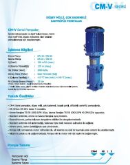 Norm CM-V 50/4 22 kW 380V Düşey Milli Çok Kademeli Santrifüj Pompa
