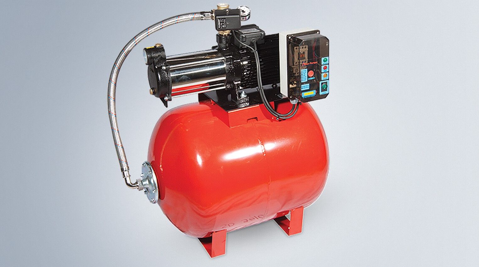 Star Pompa SD-Y 90/8 T 3 KW 380V Yatık 100 LT Tanklı Çok Kademeli Hidrofor + Panolu (14 Kat-40 Daire)