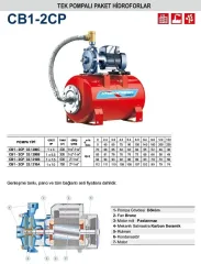 Pedrollo HYDROFRESH 5CRm 80 - Y-50LT 1Hp 220V Tanklı Paket Hidrofor