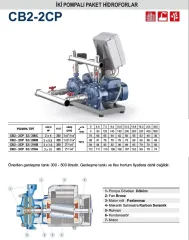 Pedrollo CB2-2CP 25/16A 2X3Hp 380V İki Pompalı Paket Hidrofor