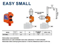 Pedrollo EASY SMALL 2Hp 220V Manometreli Otomatik Pompa Kontrol Cihazı (HİDROMAT)