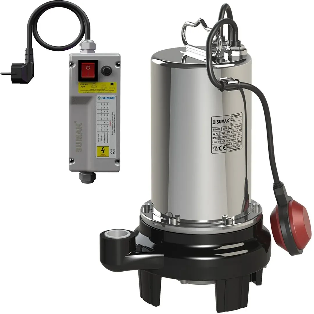 Sumak SDF18/1.5 Y Pas. Göv. Drenaj Dalgıç Pompa 1.8 HP