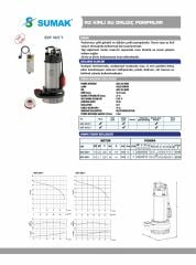 Sumak SDF 30/2-Y Az Kirli Drenaj Dalgıç Pompa 3 HP 220V