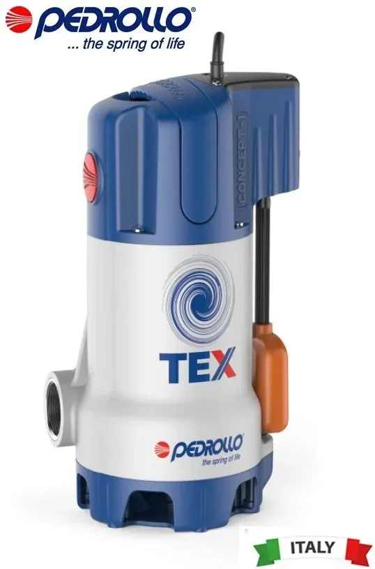 Pedrollo TEX 2 0.5Hp 220V Cam Fiber Gövdeli Drenaj Dalgıç Pompa