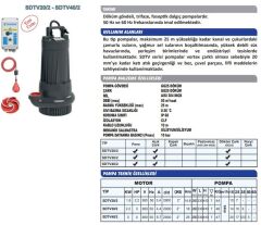 Sumak SDTV 30/2 Döküm Gövdeli Drenaj Ve Foseptik Pompası 3 HP