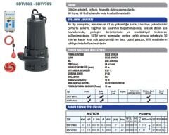 Sumak SDTV 75/2 Döküm Göv. Drenaj Ve Foseptik Pompası 7.5 HP