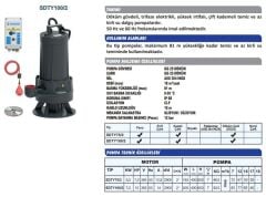 Sumak SDTY 75/2 Döküm Göv. Dalgıç Pompa - Az Kirli 7.5 HP