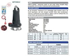 Sumak SDTV 30/2.5 Döküm Gövdeli Drenaj Ve Foseptik Pompası 3 HP