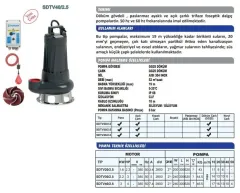 Sumak SDTV 40/2.5 Döküm Gövdeli Drenaj Ve Foseptik Pompası 4 HP