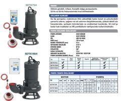 Sumak SDTK 100/4 Foseptik Pompası Yüksek Debili 10 HP