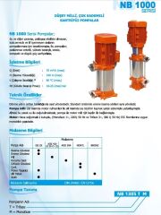 Norm NB 1203 M 1.1 kW 220V Düşey Milli Çok Kademeli Santrifüj Pompa