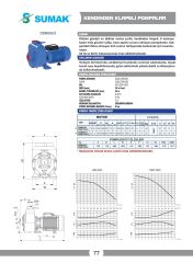Sumak DSM 220/2 Kendinden Klapeli Pompa Monofaze (220V) 2.2HP