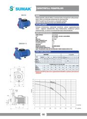 Sumak SM 150 Santrifüj Pompa Monofaze (220V) 1.5HP