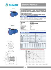 Sumak SM 150/2 Santrifüj Pompa Monofaze (220V) 1.5HP