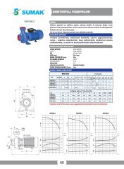 Sumak SM 300/3 Santrifüj Pompa Monofaze (220V) 3HP
