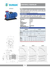 Sumak SM 300/4 Santrifüj Pompa Monofaze (220V) 3HP