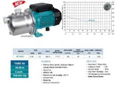 Momentum, 4PJ101C, 220V, 1Hp, Kademeli, Sessiz, Paslanmaz Jet Pompa